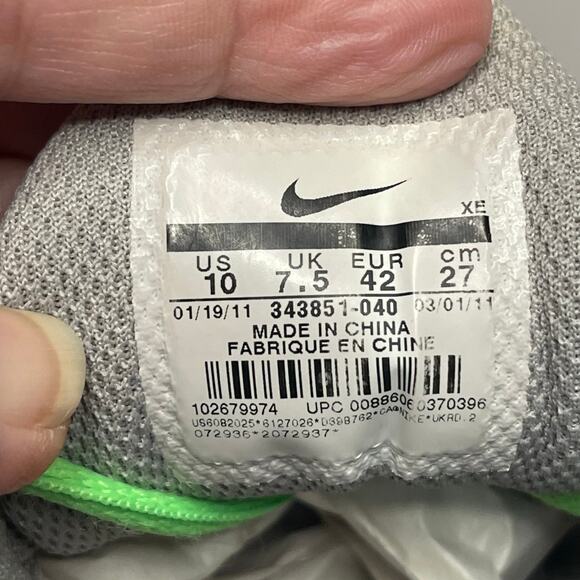 Nike Torch 4 Mens Size 10 Gray Green Running Shoes 343851-040 Athletic Sneaker main image 6